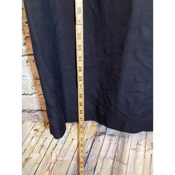 Lennie NY Dress Womens 12 Midi Linen Neon Green Black Colorblock Sheath Zip Up - Picture 8 of 12